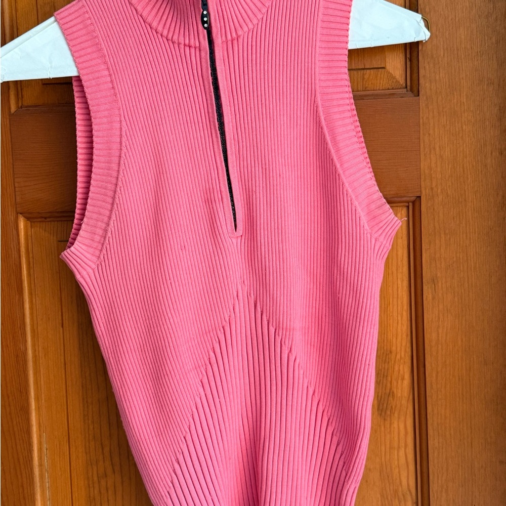 Cache Pink Sleeveless Ribbed Top - Picture 6 of 6